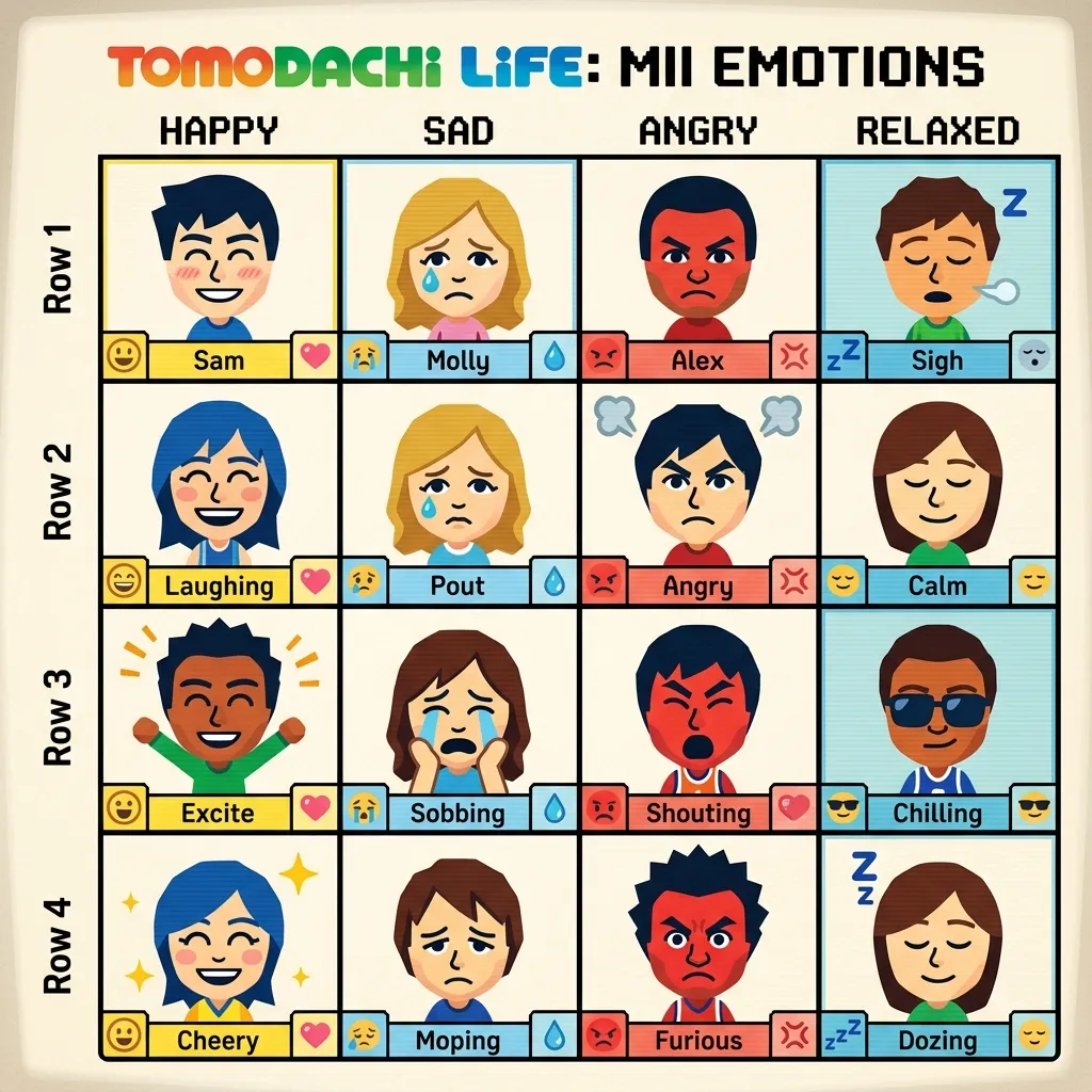 16 Mii Personality Types